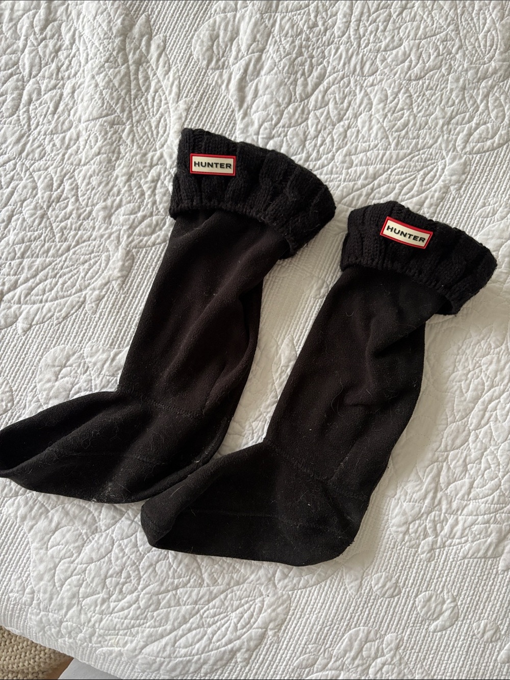 Hunter Black Men's Sock Liners with Branded Cuff